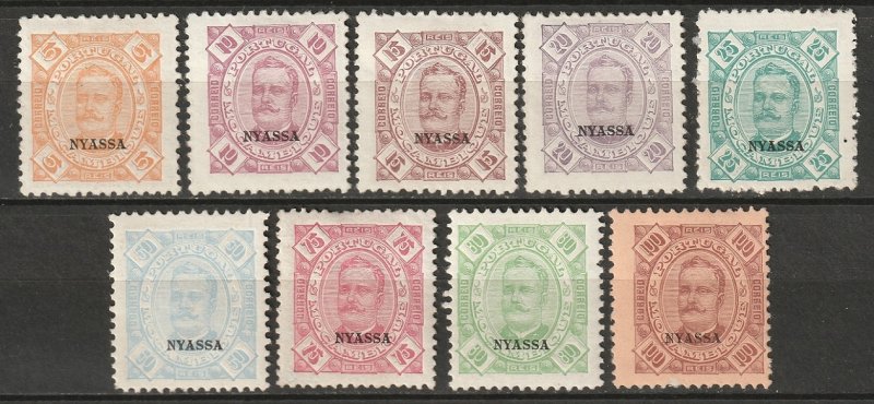 Nyassa 1898 Sc 1-9 partial set MH* disturbed/partial gum