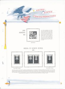 White Ace US Commemorative Singles for 2014 stamps Q Complete