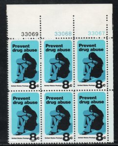 ALLY'S US Plate Block Scott #1438 8c Prevent Drug Abuse [6] MNH [W-35a UR]