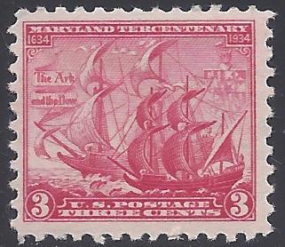 # 736 3c Maryland Tercentenary 1934 Mint NH