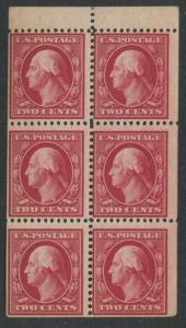 1908 US Stamp #332a Mint Never Hinged Fine Booklet Pane of 6