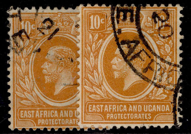BRITISH EAST AFRICA QV SG47 + 47a, 5r OPT VARIETIES, USED.