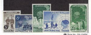 AUSTRALIA ANTARCTIC TERR. #L1-5 MINT, VF, H