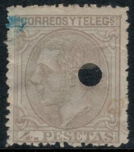 Spain #250  punch cancel  CV 3.00 est.