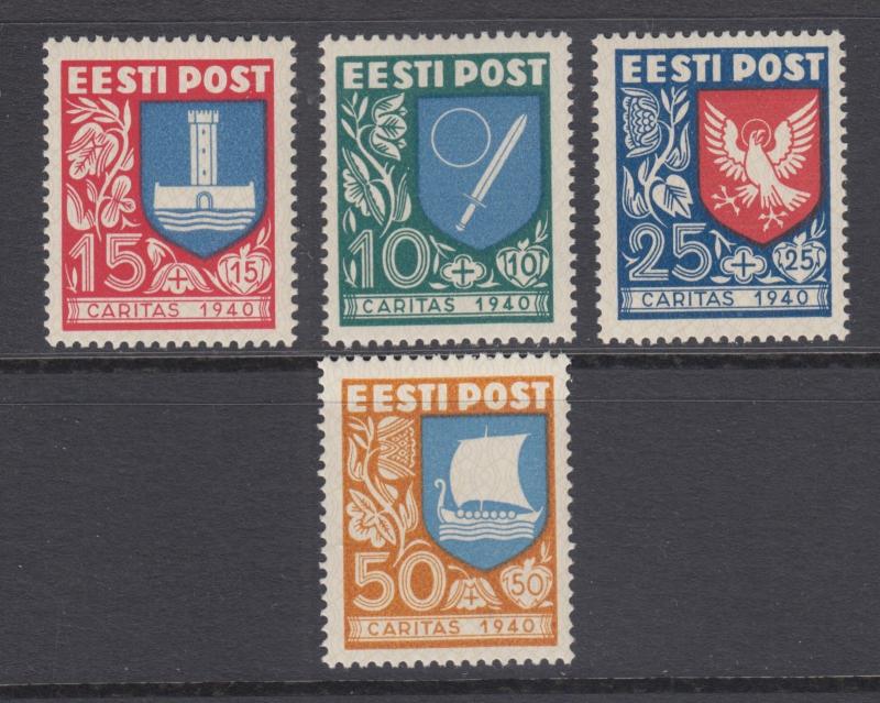 Estonia Sc B46-B49 MNH. 1940 Coat of Arms, fresh, well centered, complete set 