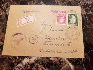 1943 Talsen Estonia Cover Germany Waffen SS Feldpost to Warsaw Poland