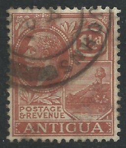 Antigua 1921 - 1½d red-brown wmk Mult Crown CA - SG69 used