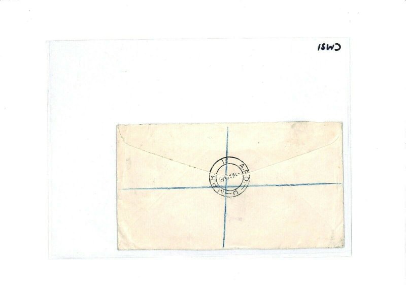 GB S AFRICA N ZEALAND  *SAAPO* Franking REGISTERED{samwells-covers}1945 WW2 CW21