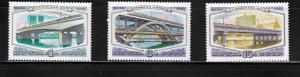 BRIDGES OF MOSCOW = Set of 3 MNH Russia 1980 Sc 4892-94