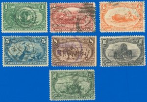 SCOTT #285-#291 TRANS-MISSISSIPPI, Used-Fine, No Noted Faults, SCV $317.25 (SK)