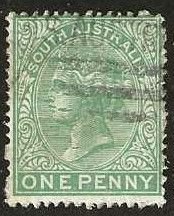 South Australia 97, used, some paper on back.  1893.  (A934)