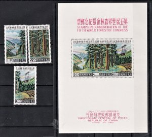 RO China- Taiwan 1960 Fifth World Forestry Congress (3v+1ms Cpt) MNH CV$40