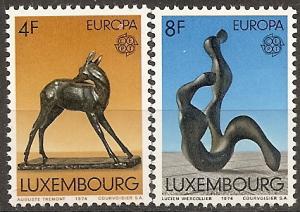 LUXEMBOURG  546-47 MNH 1974  EUROPA, SCULPTURE