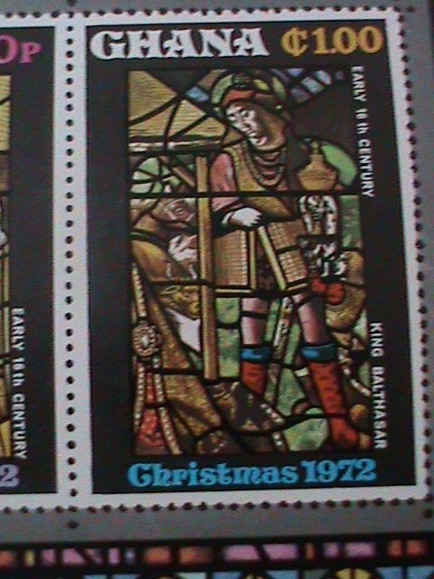 ​GHANA-1972- CHRISTMAS SHEET'1972 -GLASS WINDOWS ARTS-S/S  - MNH -VERY FINE