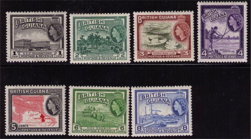 BRITISH GUIANA - QEII - SG331-337