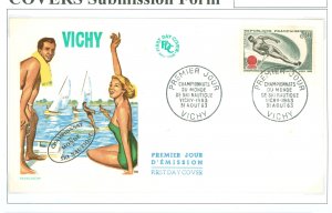 France 1073 1963 Water Skiing - Slalom.