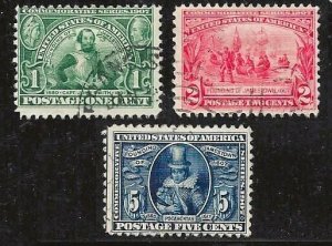 United States 328 thru 330 Jamestown Complete Used Light Cancels