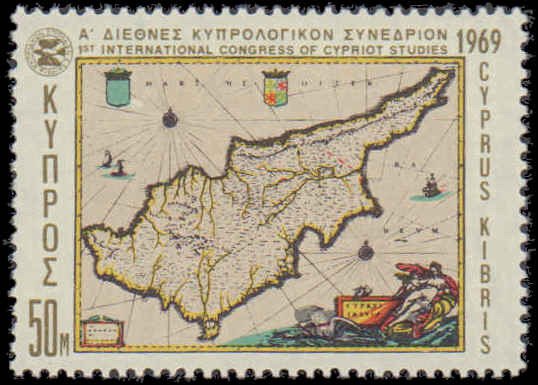 Cyprus #324-325, Complete Set(2), 1969, Maps, Never Hinged