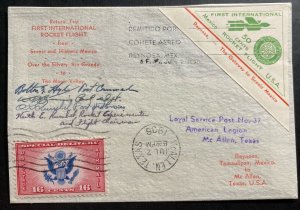 1936 Reynosa Mexico First Rocket Flight Airmail cover To The Gateway TExas
