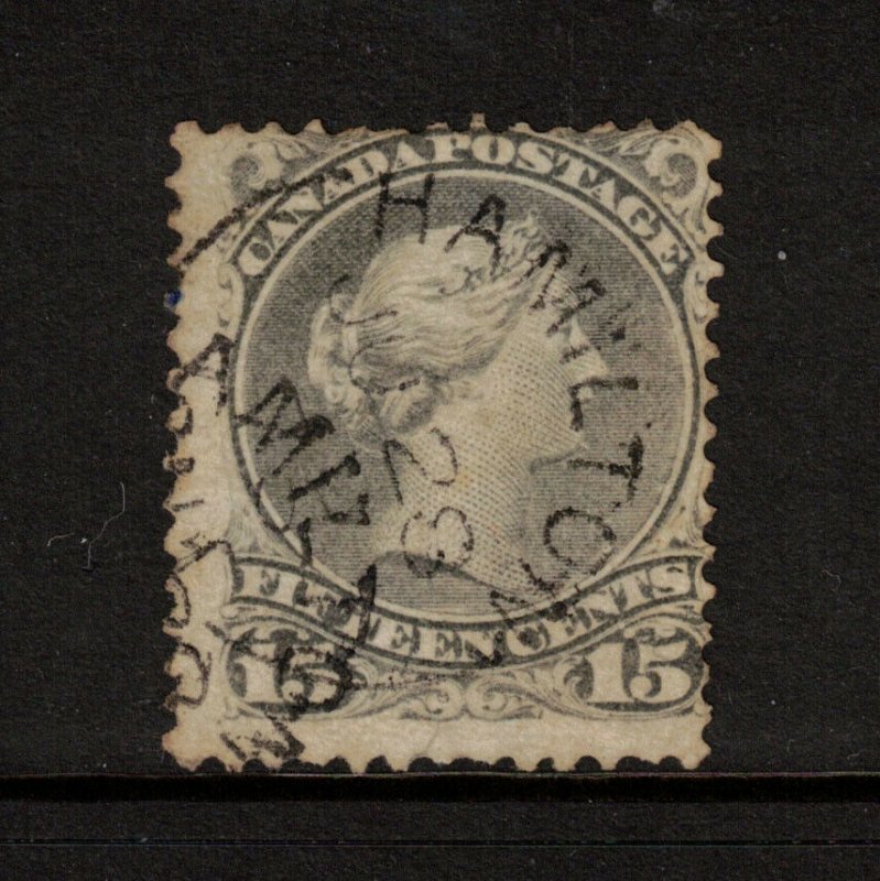 Canada #30d Used Script Watermark With Hamilton July 28 1876 CDS Cancel