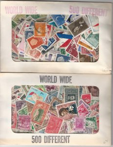 Old Unopened 500 Different World Wide Stamp Packet Assembled Before 1980.