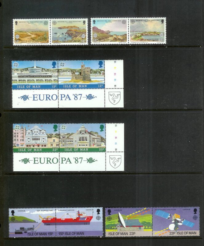 ISLE OF MAN Europa (62) All Mint Unused Stamps Most Lightly Hinged