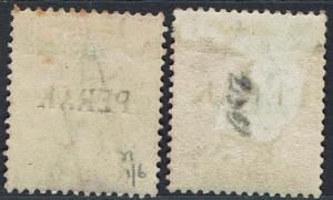 PERAK 1884 QV 2C 2 OVERPRINT TYPES 