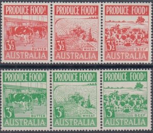 AUSTRALIA Sc# 252a,255a CPL MNH MODERN DAIRY and BUTTER PRODUCTION