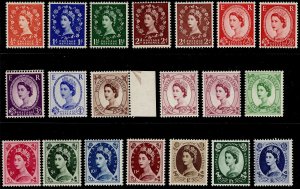 GB QEII SG540-556, COMPLETE SET, WMK EDWARD, NH MINT. Cat £160. 