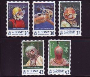 Alderney Sc 114-8 1998 Diving Club stamp set mint NH