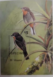 O) 1996 ST. VINCENT, SPECIMEN, BIRD - MYADESTES GENIBARBIS, MNH