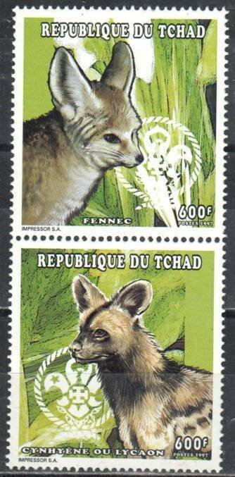 Chad Stamp 737  - Fennec, Hyena, Scout emblem