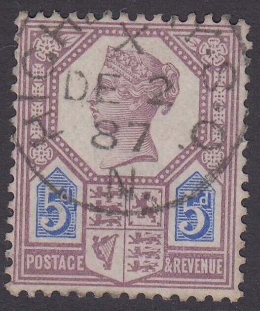 SG 207 5d purple & blue. Very fine used with a Highbury CDS, Dec 2nd 1887...