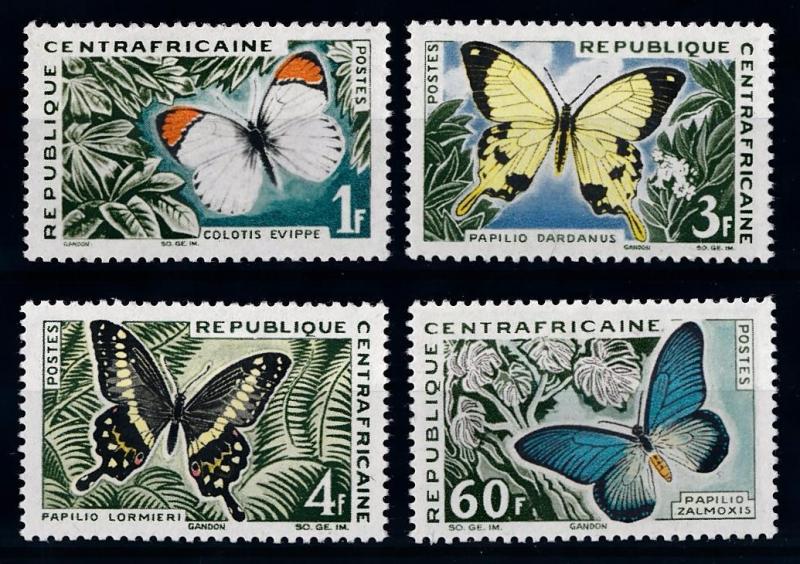 [65635] Central African Republic 1963 Butterflies  MLH