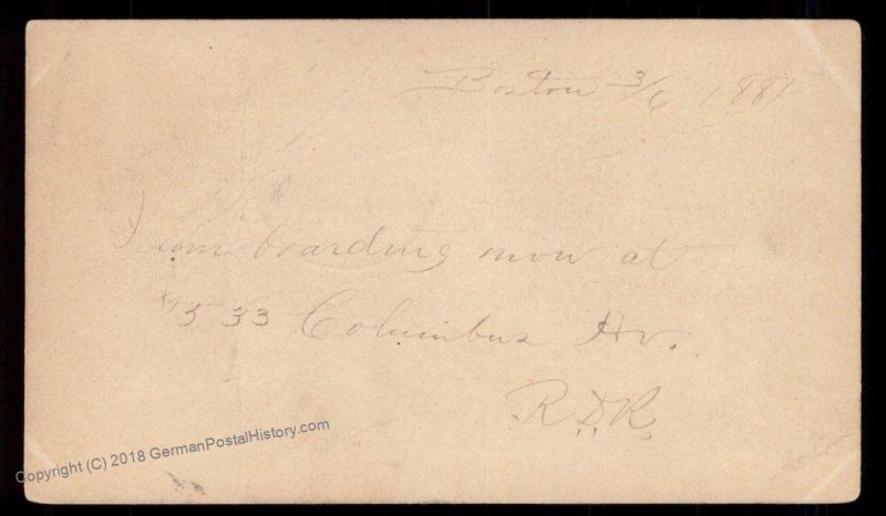 USA 1800s Boston Mass Negative Numeral 18 Fancy Cancel Cover 94951