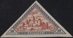 Lithuania 1933 MH Sc C64 10c Trakai Castle Imperf