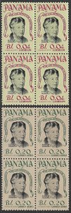 PANAMA 1964 ELEANOR ROOSEVELT Set in BLOCKS OF 4 Sc 455,C330 MNH