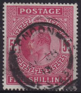 GREAT BRITAIN 1902 KEVII 5/- USED