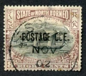 North Borneo SGD29 8c Stop after DUE Cat 75 pounds