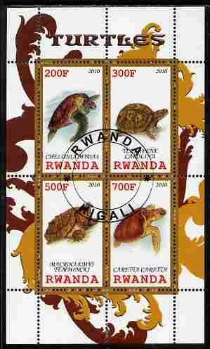 RWANDA SHEET USED REPTILS TURTLES