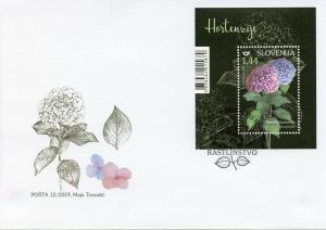 Slovenia 2019 FDC Hydrangeas Bigleaf Hydrangea 1v M/S Cover Flower Nature Stamps