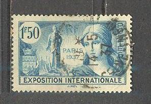 FRANCE Sc# 324 USED FVF Exposition Allegory