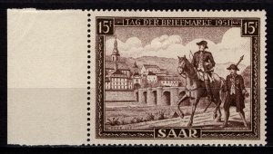 Saar 1951 French Occupation, Stamp Day, 15f [Unused, Margin]