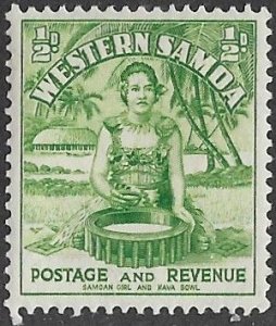 Samoa # 166 Samoan Girl   ½d.  Perf. 14x13½  1935  (1) VLH Unused