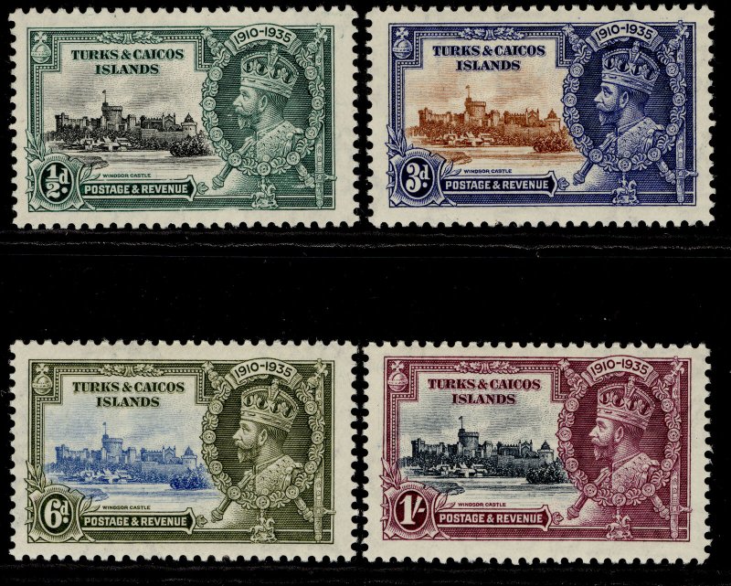 TURKS & CAICOS ISLANDS GV SG187-190, SILVER JUBILEE set, LH MINT.