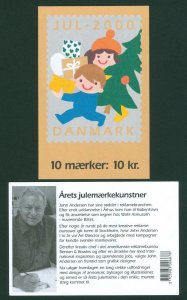 Denmark. 2000 Booklet. 10 Christmas Seals Mnh. Ship,Bike,Car,Motorbike.