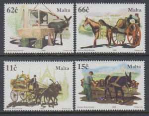Malta 1215-1218 Horse and Donkey Carts MNH VF