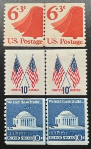 Scott#: 1518 Liberty Bell, 1519 50 & 13-Star Flags, 1520 Jefferson Memorial - A3