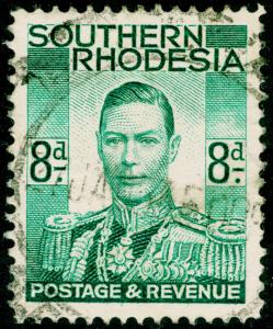 RHODESIA SG45, 8d emerald-green, USED.