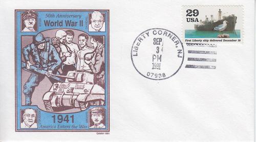 1991 World War II Liberty Ship (Scott 2559h) Gamm UO FDC